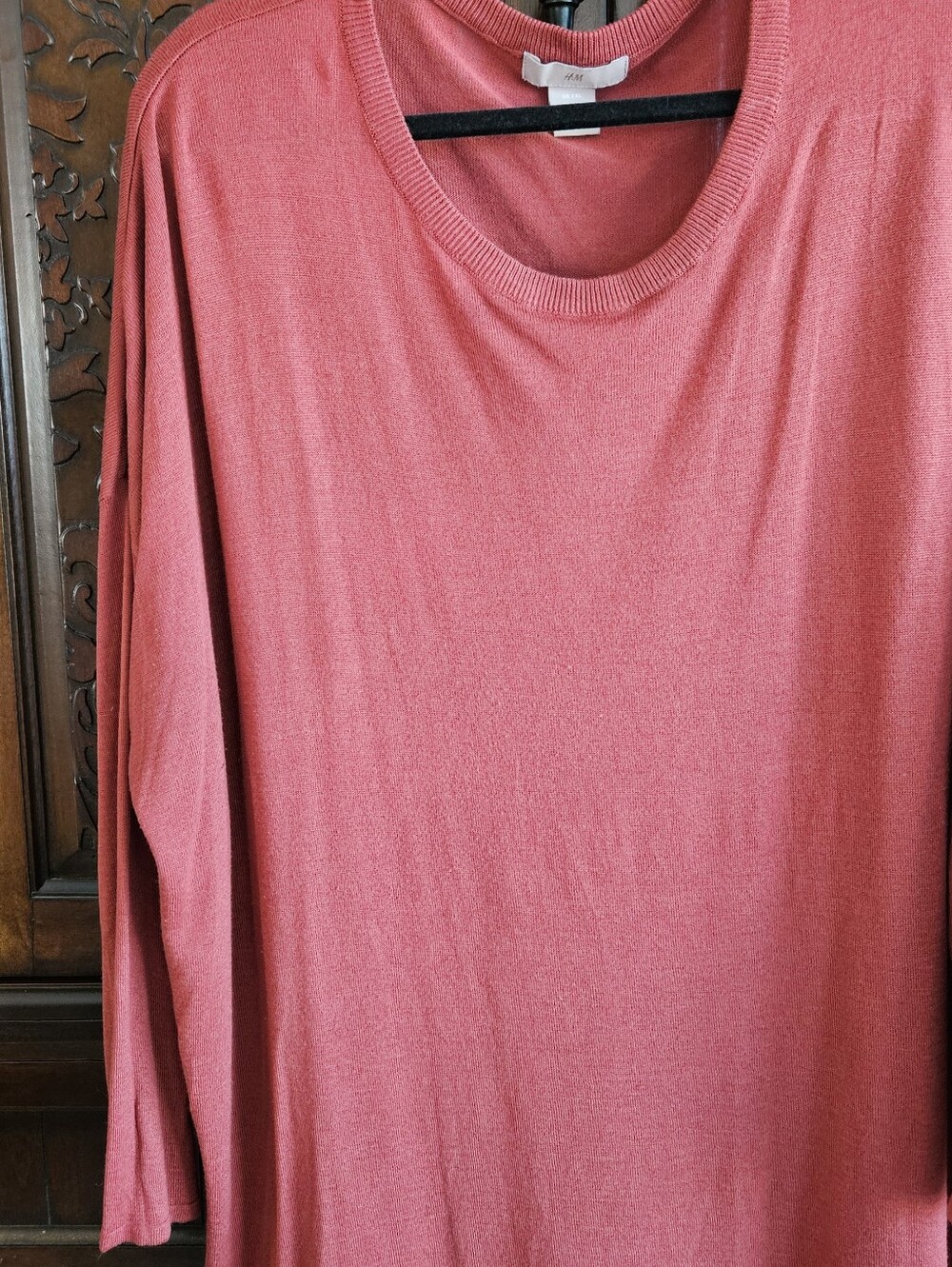 H&M Rose Coral Long Sleeve Casual Lightweight Top